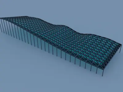 Pack of 12 Architectural structure with complex curve Low-poly 3D model