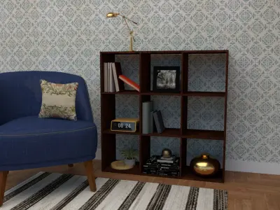 Reading area Low-poly 3D model