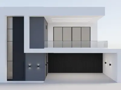 high-tech style house 3D model