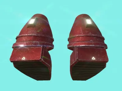 Sci-Fi Boots - Character Design - Megaman Style Low-poly 3D model