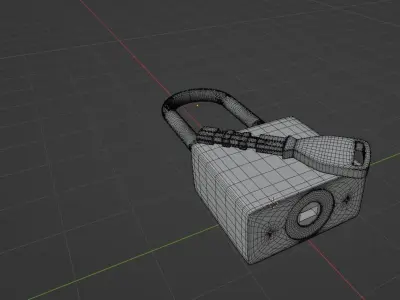 Chromium Padlock 3D model
