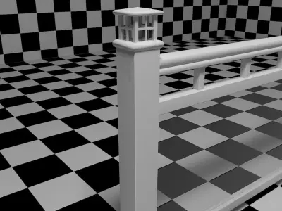 Glass Railing - Style 3 3D model