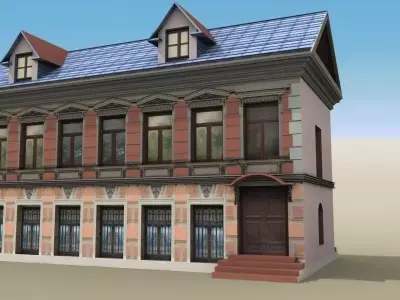 House Two-Story 01 Low-poly 3D model