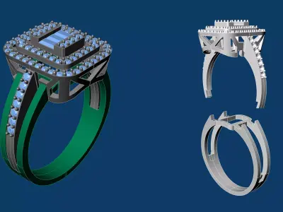 Delicate Light Jewelry Ring Two Tone 3D print model