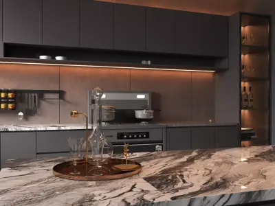 Kitchen interior 02 3D model