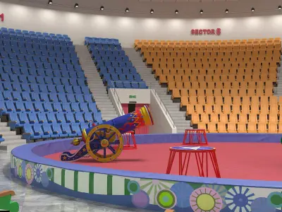  Performance Arena with Circus Artillery Props 