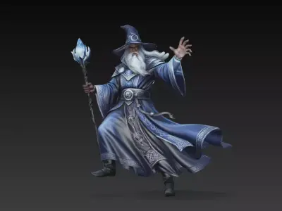 figura de fantasia mago magico  3D print model