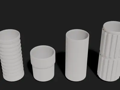 Futuristic Cups Low-poly 3D model