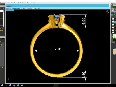 Twisted Floral Solitaire Diamond Ring for Women  3127 3D print model