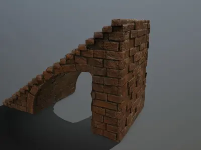stairs brick arch Low-poly 3D model