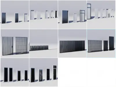Door Collection - 67 pieces Low-poly 3D model