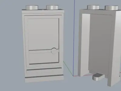 LEGO Door 1x2x3 Left with Open Stud with Hole complate Original  3D print model