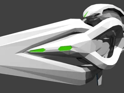 Sword Drone Concept Low-poly 3D model