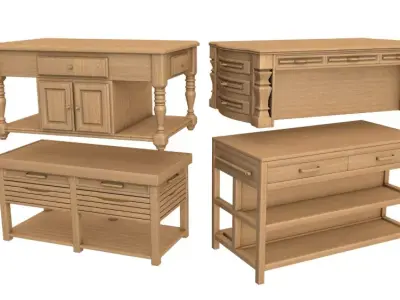 Kitchen Island Collection 3D model