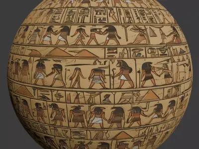 Ancient Egypt Hieroglyphs  - VOL 1 - 4 Seamless PBR Texture