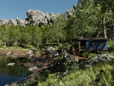 Cabin Scene 3D model