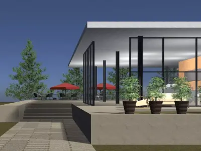 Pavilion cafe 25T04 3D model