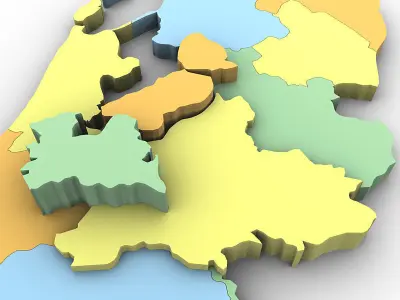 Map of the Netherlands 3D model