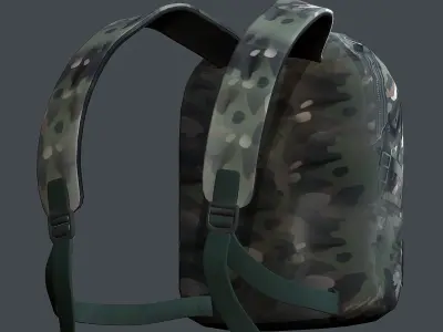 Backpack Camping Generic military human bag storqge baggage Low-poly 3D model
