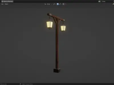 Basic Lamp Post - 2 Sided -  3D model