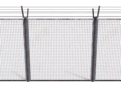 Low Poly Modular Fence 8 Low-poly 3D model