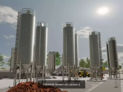 Industrial Cement Silo All Versions 3D Model Pack