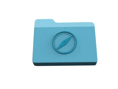 Icon Folder Safari 3D Model Low-poly 3D model