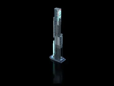 Futuristic Future Modern City Building Skyscraper 20 3D model