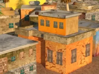 Old- 3D Houses Free low-poly 3D model