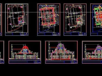 Mosque With Autocad Working Drawings 3D model
