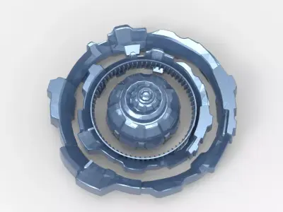 Gnome technology wheel Low-poly 3D model