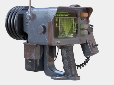 Handheld Sci-Fi Game Ready Sonar Device Low-poly 3D model