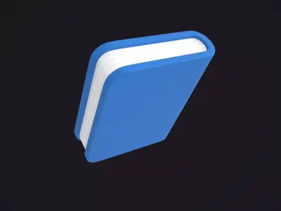 Cartoon Blue Closed Book 3D model