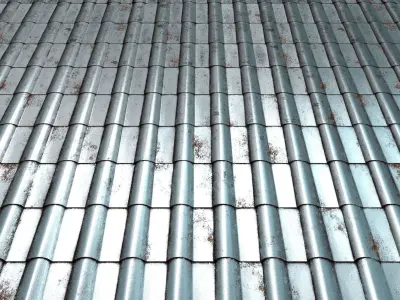 Rusty Chrome Roof Tiling material Seamless Texture