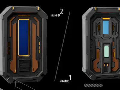 20 Futuristic Sci-Fi Door kitbash_vol.4