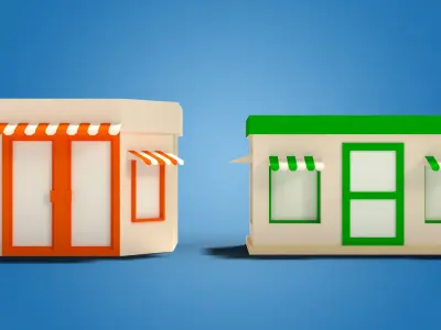 Lowpoly Buildings pack  Low-poly 3D model