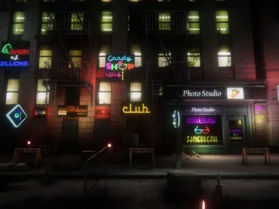 Neon Signs 2 UNITY Low-poly 3D model