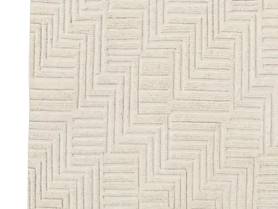 CHARA HAND-KNOTTED WOOL RUG 3D model