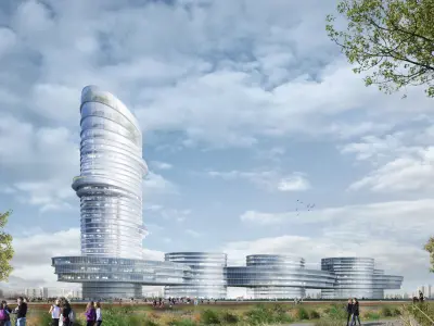 Modern building concept 3D model