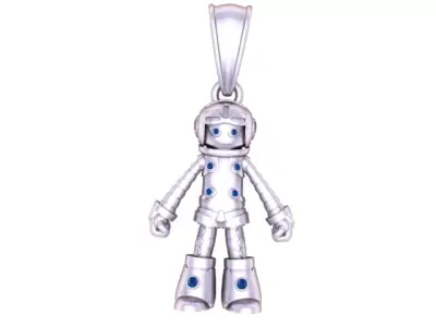 Gold Robot Pendant  3D Printable Model  3D print model