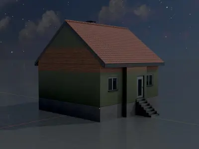 Modern single-family house version 6 R Low-poly 3D model