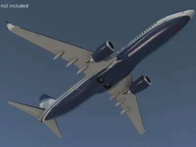  Boeing 737-800 with Interior Rigged for Cinema 4D 