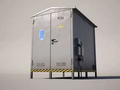 Electricity Station Cabin Low-poly 3D model