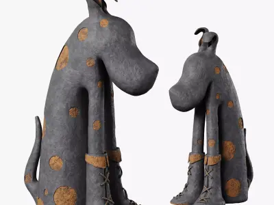 Sculpture in Clay Spotted Dog 3D model