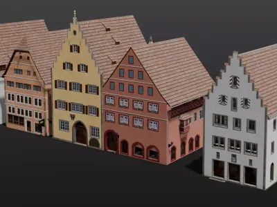 Building Pack 3D Model Low-poly 3D model