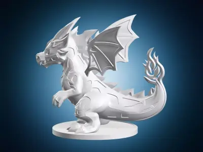 Stylized Dragon 3D Model 3D print model