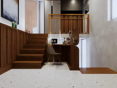 Modern Warm House RoofTop Interior 3D Scenes 3D model