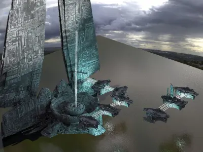 Halo Forerunner Inspired Massive Gateway 3D model