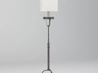 Tall Forged Iron Floor Lamp 3D model