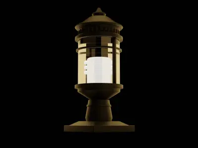 Road Side Street Metal lamp Light  Low-poly 3D model